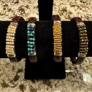 Beaded Braided Leather Bracelets